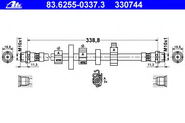 Тормозной шланг ATE 83.6255-0337.3