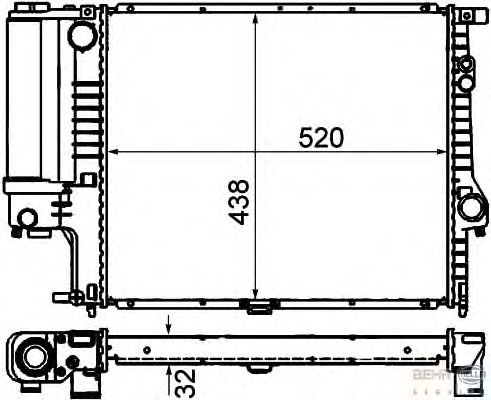 Радиатор, охлаждение двигателя BEHR HELLA SERVICE 8MK 376 711-131