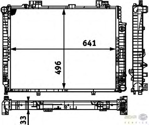 Радиатор, охлаждение двигателя BEHR HELLA SERVICE 8MK 376 712-741