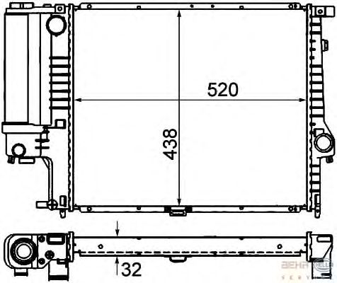 Радиатор, охлаждение двигателя BEHR HELLA SERVICE 8MK 376 713-081