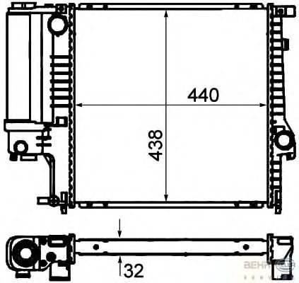 Радиатор, охлаждение двигателя BEHR HELLA SERVICE 8MK 376 713-121