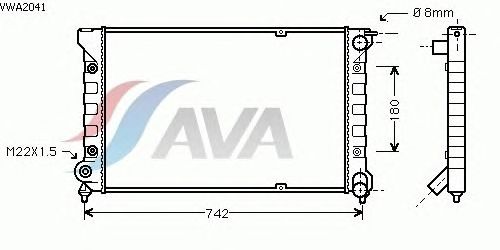 Радиатор, охлаждение двигателя AVA QUALITY COOLING VWA2041