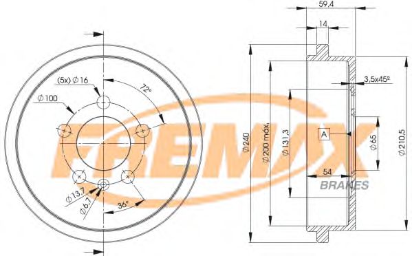 Тормозной барабан FREMAX BD-9617