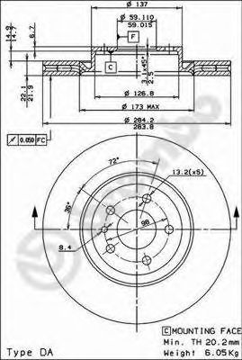 Тормозной диск BREMBO 09.4939.24