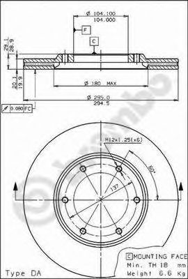 Тормозной диск BREMBO 09.5194.10
