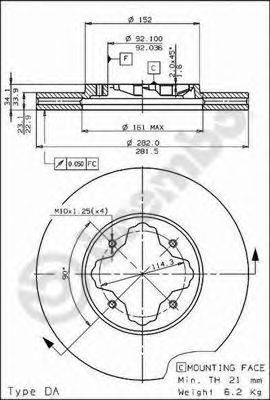 Тормозной диск BREMBO 09.5804.10