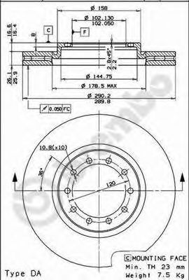 Тормозной диск BREMBO 09.7261.10