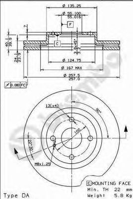 Тормозной диск BREMBO 09.7826.10