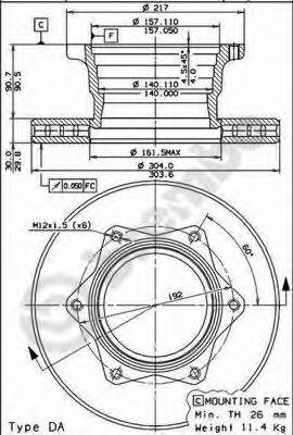 Тормозной диск BREMBO 09.8206.10