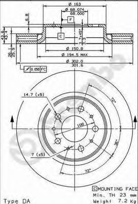 Тормозной диск BREMBO 09.8642.11