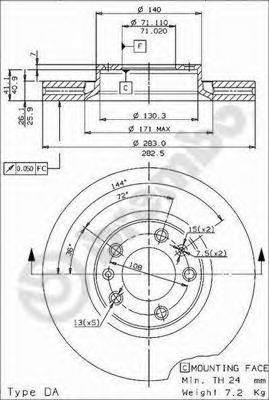 Тормозной диск BREMBO 09.9612.10