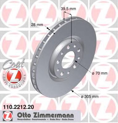 Гальмівний диск ZIMMERMANN 110.2212.20