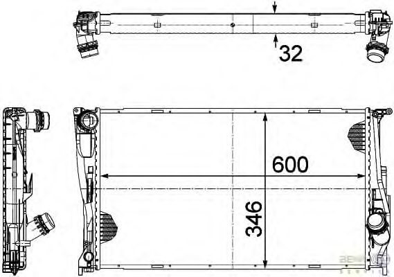 Радиатор, охлаждение двигателя BEHR HELLA SERVICE 8MK 376 754-021