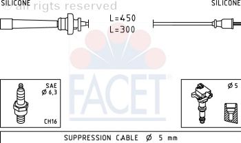 Комплект высоковольтных проводов FACET 4.9764