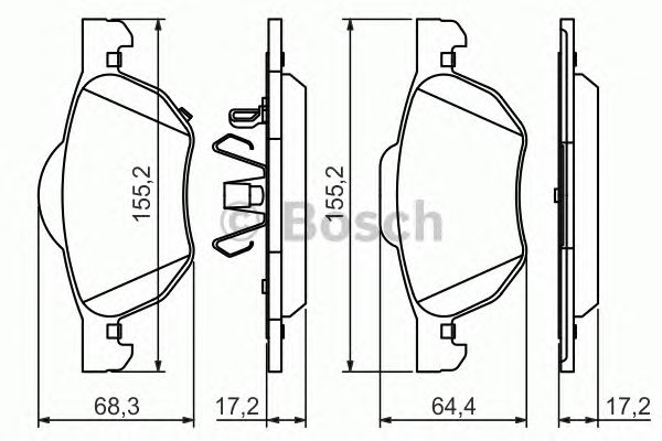 Тормозные колодки BOSCH 0 986 494 132
