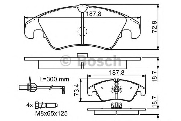 Тормозные колодки BOSCH 0 986 494 201