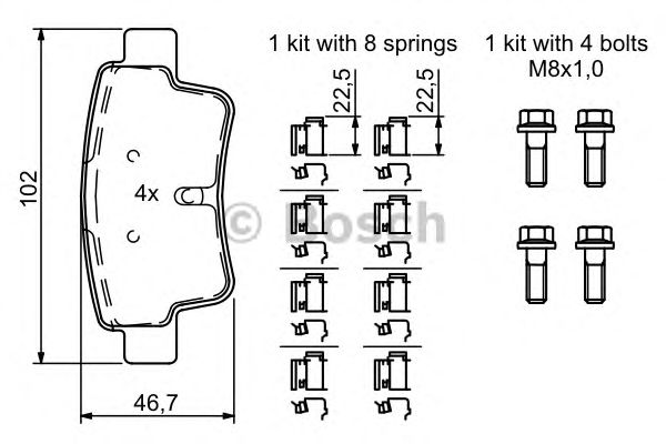 Тормозные колодки BOSCH 0 986 494 222