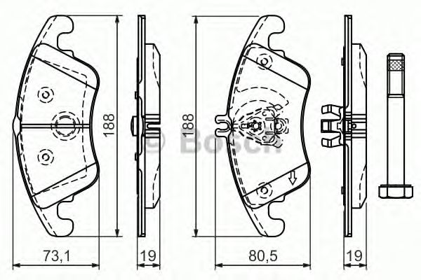 Тормозные колодки BOSCH 0 986 494 263