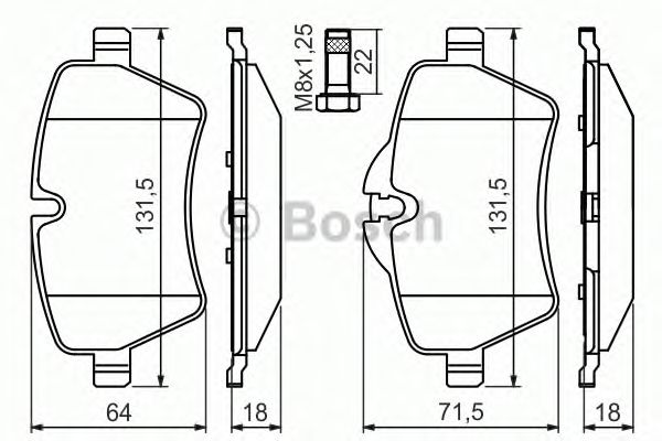Тормозные колодки BOSCH 0 986 494 489