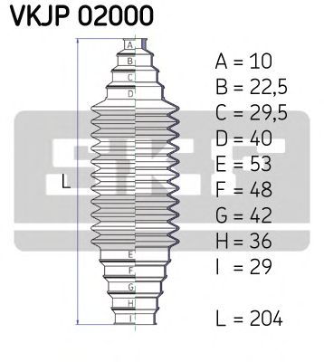 Комплект пыльников рулевой рейки SKF VKJP 02000