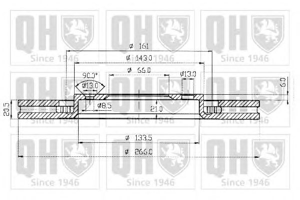 Гальмівний диск QUINTON HAZELL BDC3508