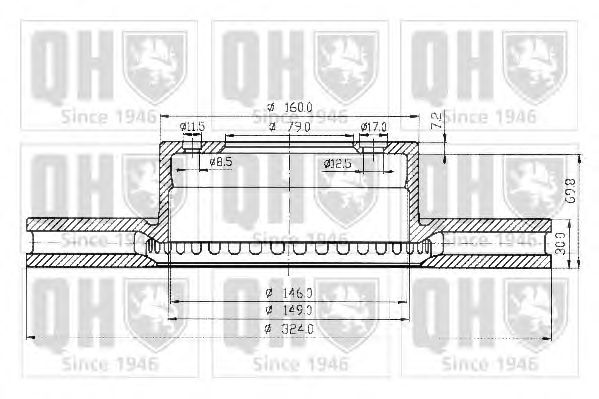 Гальмівний диск QUINTON HAZELL BDC4636