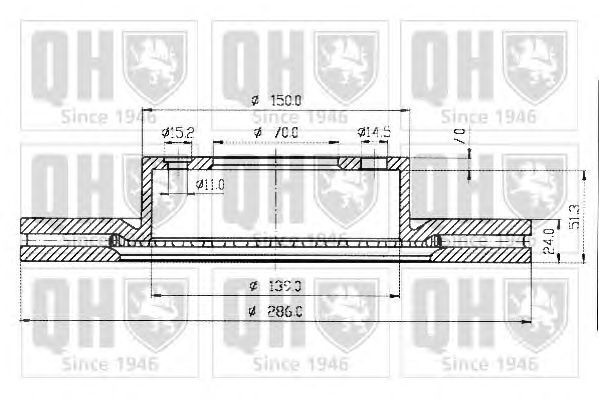 Гальмівний диск QUINTON HAZELL BDC4640