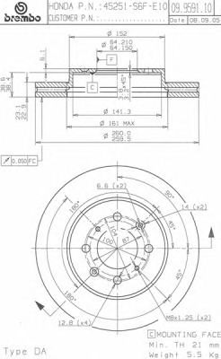 Гальмівний диск BREMBO 09.9591.10