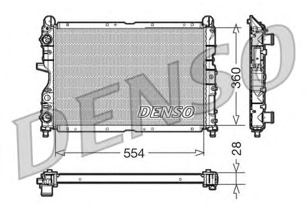 Радиатор, охлаждение двигателя DENSO DRM01003