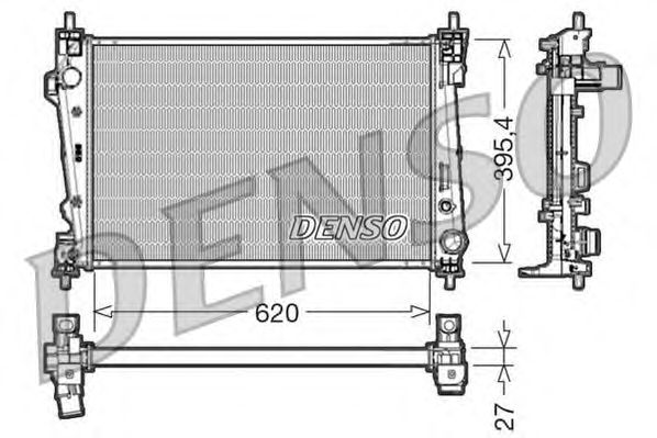 Радиатор, охлаждение двигателя DENSO DRM01007