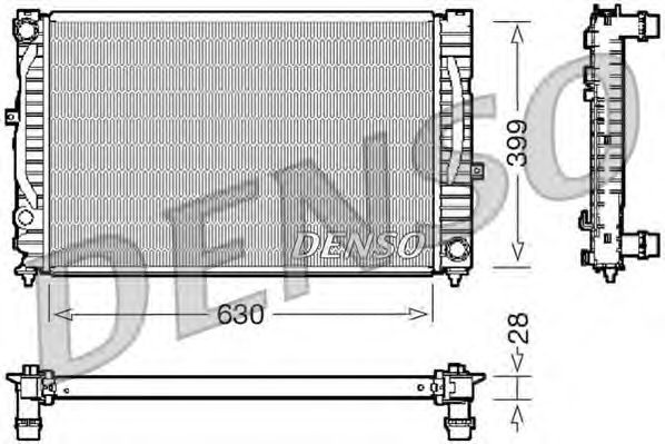 Радиатор, охлаждение двигателя DENSO DRM02032