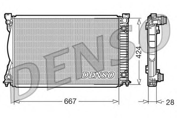 Радіатор, охолодження двигуна DENSO DRM02039