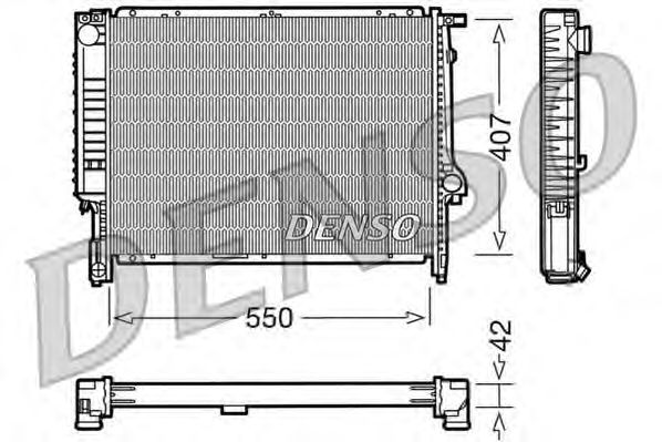 Радіатор, охолодження двигуна DENSO DRM05039