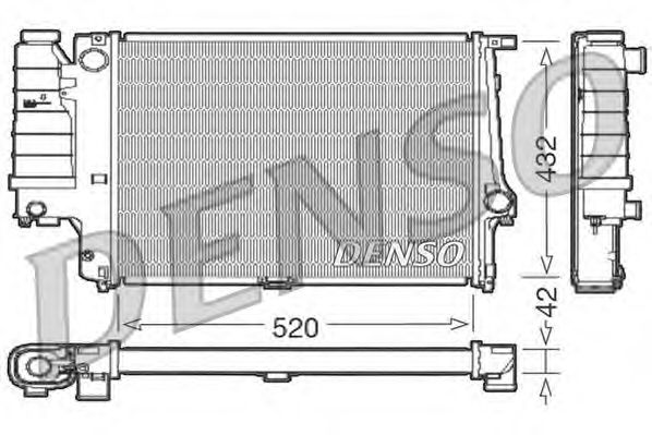 Радіатор, охолодження двигуна DENSO DRM05064