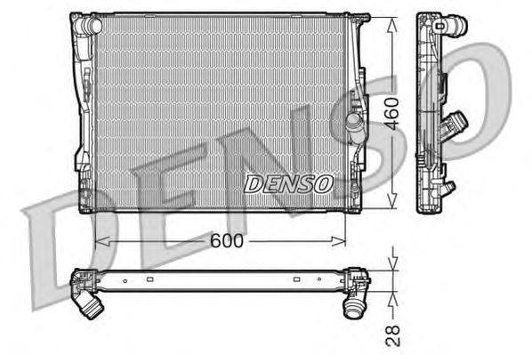 Радиатор, охлаждение двигателя DENSO DRM05110
