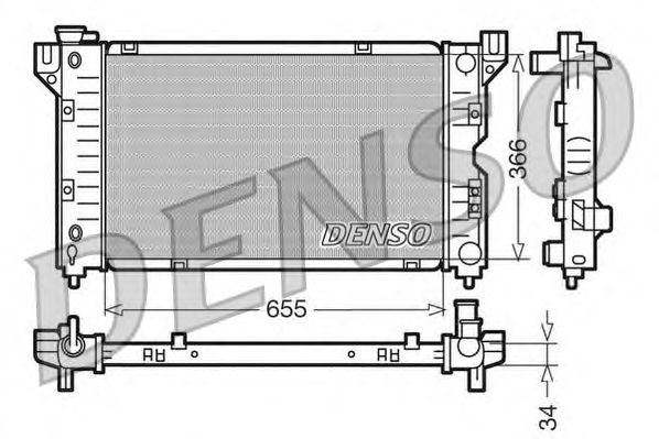 Радиатор, охлаждение двигателя DENSO DRM06010