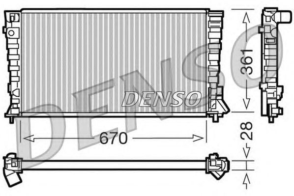 Радиатор, охлаждение двигателя DENSO DRM07020