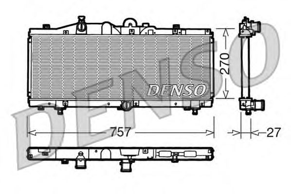 Радиатор, охлаждение двигателя DENSO DRM09010