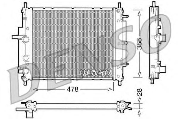 Радиатор, охлаждение двигателя DENSO DRM09032