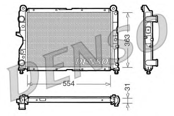 Радиатор, охлаждение двигателя DENSO DRM09132