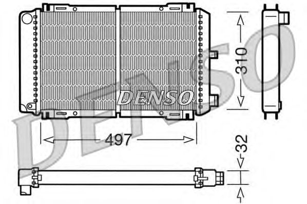 Радиатор, охлаждение двигателя DENSO DRM10031