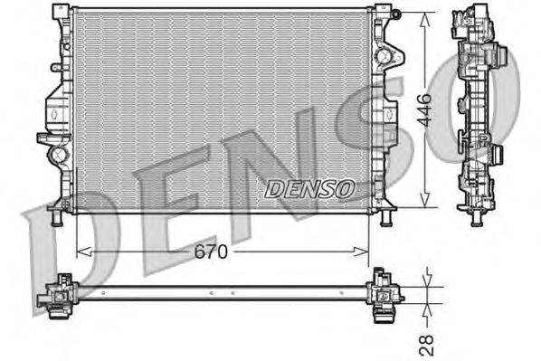 Радиатор, охлаждение двигателя DENSO DRM10088