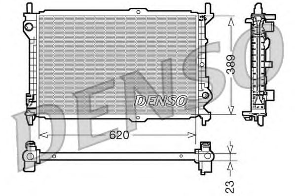 Радіатор, охолодження двигуна DENSO DRM10107