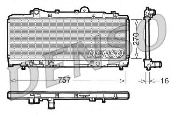 Радиатор, охлаждение двигателя DENSO DRM13001