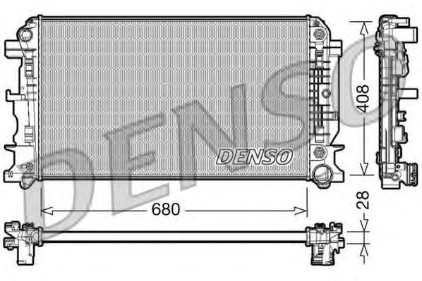 Радиатор, охлаждение двигателя DENSO DRM17044
