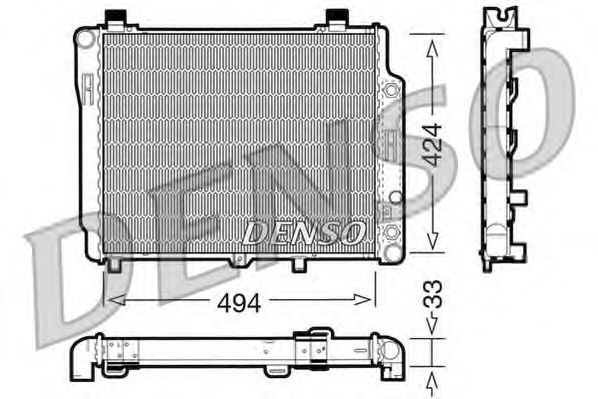 Радиатор, охлаждение двигателя DENSO DRM17075