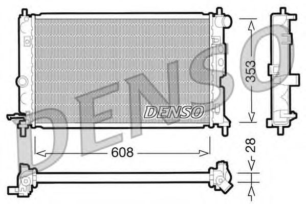 Радиатор, охлаждение двигателя DENSO DRM20027