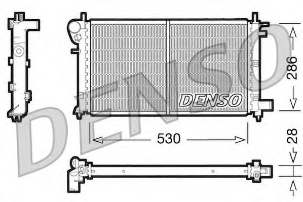 Радіатор, охолодження двигуна DENSO DRM21003