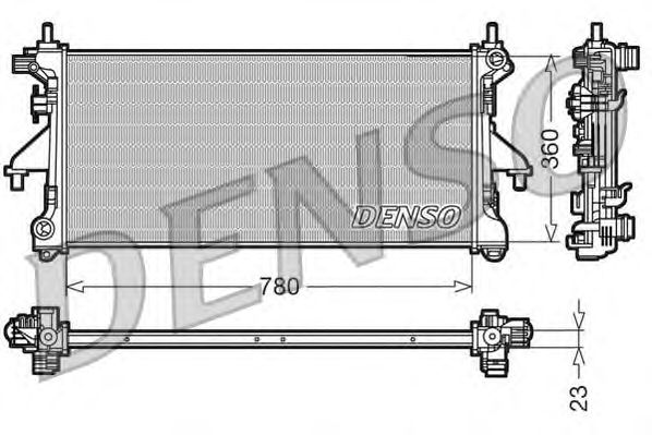 Радиатор, охлаждение двигателя DENSO DRM21100