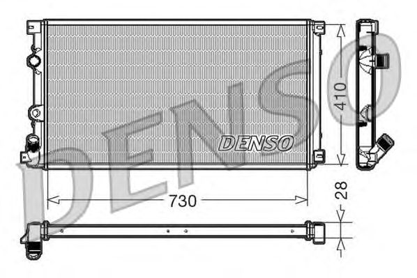 Радиатор, охлаждение двигателя DENSO DRM23090